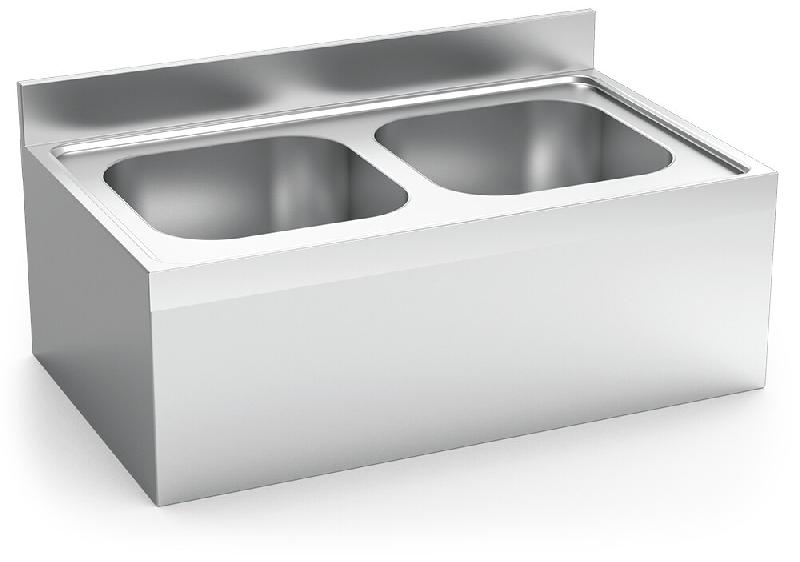 Evier suspendu avec jupe deux bacs 1000x600x355 mm. - FRI054422_0