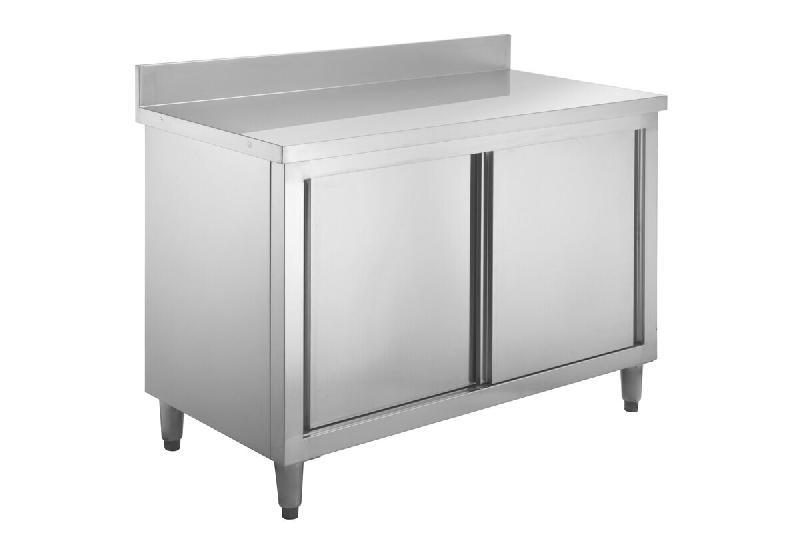 GastroHero Armoire de travail en inox Basic 140x70 avec dosseret 100 mm - argenté inox ASSB147A_0