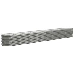 Helloshop26 - Jardinière bac lit surélevé plantes fleurs terrasse jardin de jardin acier enduit de poudre 332 x 40 x 36 cm gris 02_0039634 - 300021_0