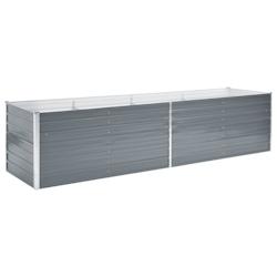 Helloshop26 - Jardinière lit surélevé plantes fleurs jardin acier galvanisé 320 x 80 x 77 cm gris 02_0001113 - 3000074721532_0