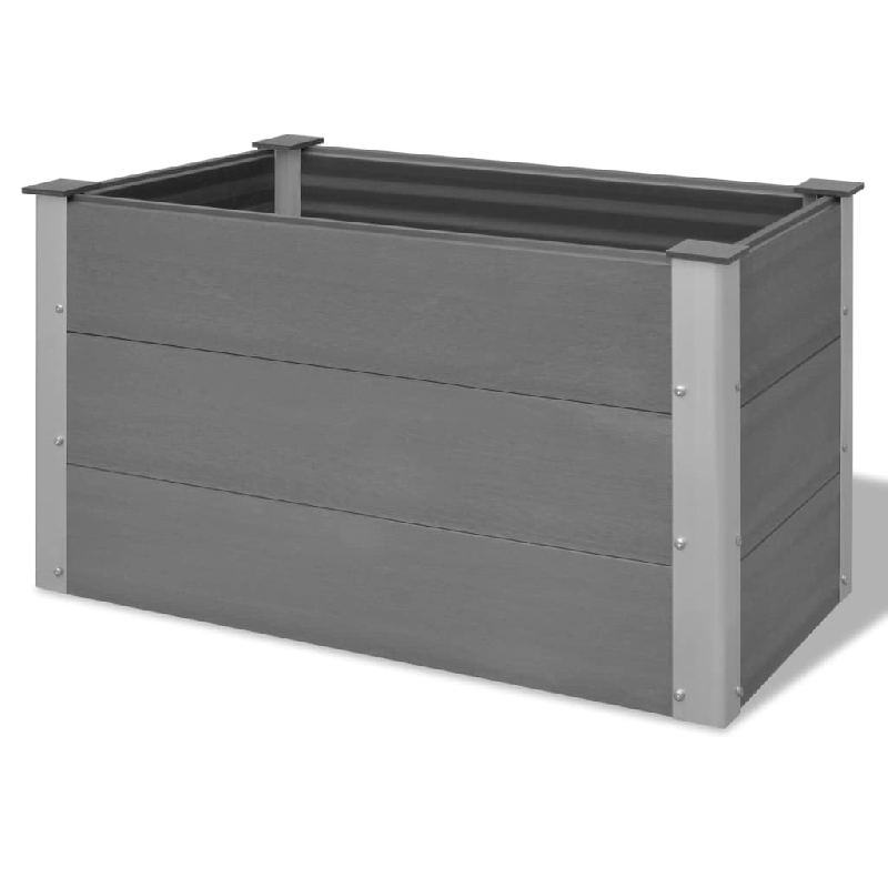 Helloshop26 - Jardinière lit surélevé plantes fleurs jardin WPC 100 x 50 x 54 cm gris 02_0001234 - 3000076041539_0