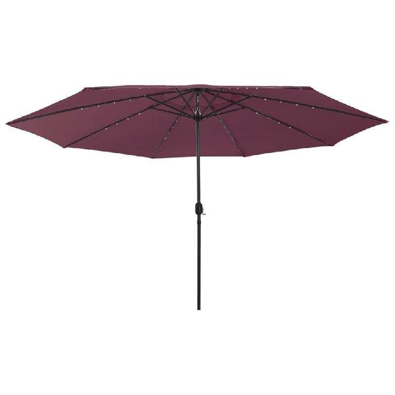 Helloshop26 - Parasol d'extérieur avec led et mât en métal 400 cm bordeaux 02_0008181 - métal 3000437747766_0