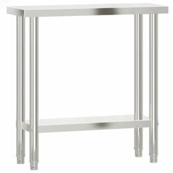 Helloshop26 - Table de travail de cuisine professionnelle 82,5 x 30 x 85 cm acier inoxydable 02_0045406 - 3000220662214_0