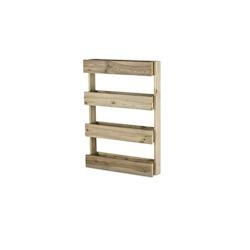 HORTALIA Jardinière verticale Stand Line Wall KD 4B en bois traité pour l’extérieur - marron Bois massif 700703KD_0
