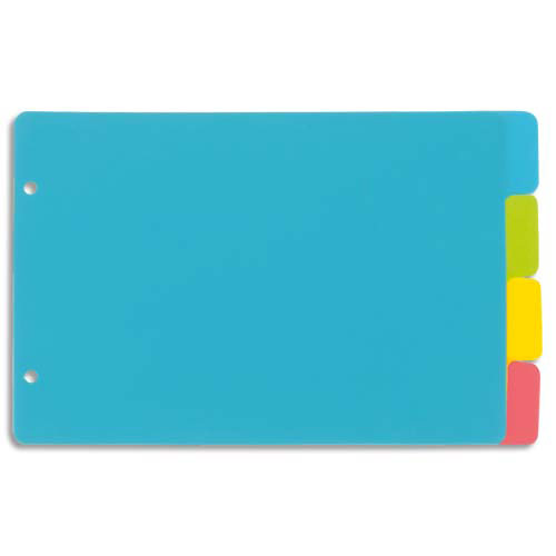 INTERCALAIRE POLYPRO VIQUEL HAPPY FLUO - A5 - PORTRAIT - COLORIS FLUO MULTICOLORES - JEU DE 4