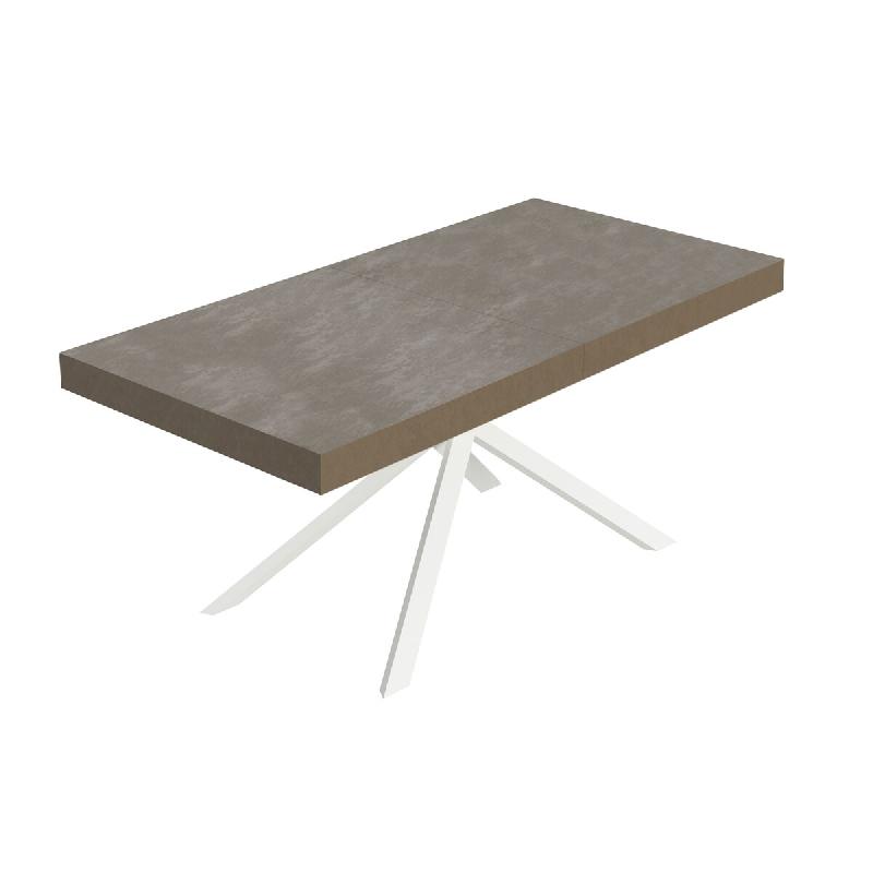Itamoby Table Extensible Niket Gris Tourterelle 200/304X90 Cm Avec Pieds Blancs - beige 8050598058619_0