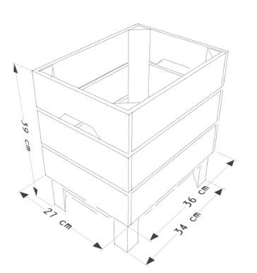 Caisse jardinière en bois L3 - Simply A Box - L36 x H39 x P27 cm - Bois brut ou 6 coloris de lasure à l'eau_0