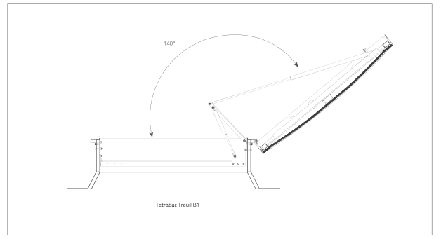 Lanterneau coupole Tetrabac - Désenfumage avec treuil et embase standard en polyester_1
