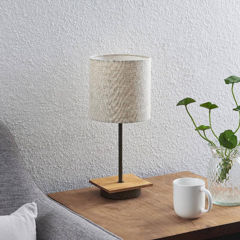 LINDBY DANORA LAMPE À POSER AVEC ABAT-JOUR TISSU