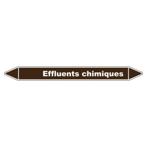 LOT DE 3 - MARQUEUR TUYAUTERIE - EFFLUENTS CHIMIQUES - VINYLE LAMINÉ 250 X 26 MM