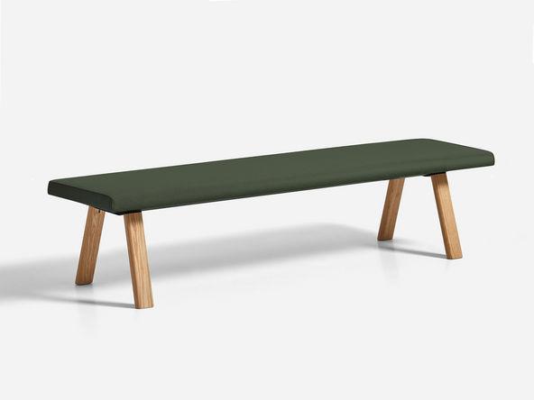 Banc Plania Bench pied bois massif et assise en tissu rembourré_0