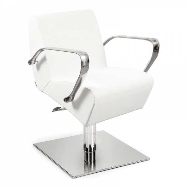 Fauteuil de coiffure - Radian FB 500 WQ avec accoudoirs en aluminium poli, base carrée et pompe hydraulique blocable_0