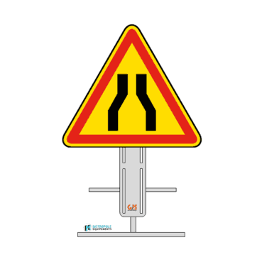 Panneau AK3 - Chaussée rétrécie sur pied temporaire_0