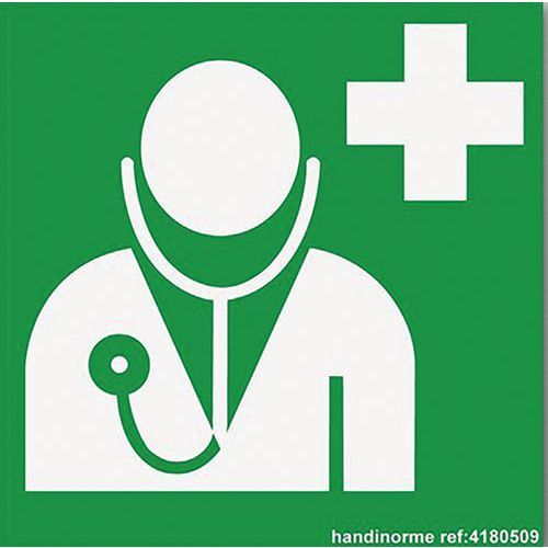 PANNEAU MÉDECIN D'URGENCE PVC 250X250MM