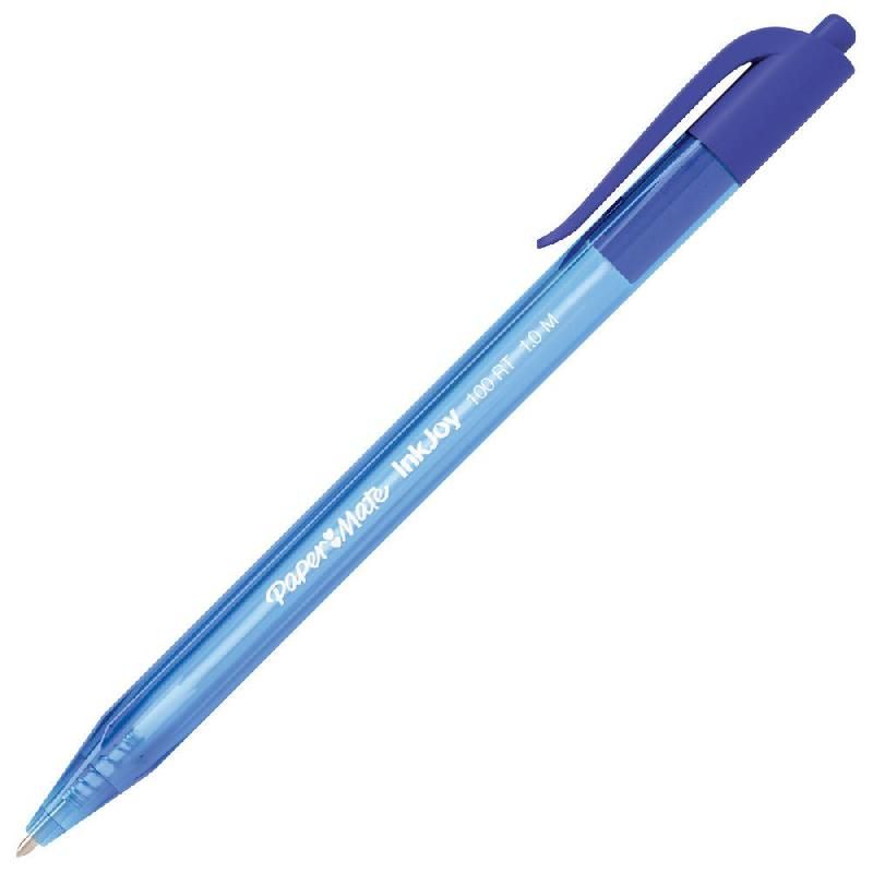 PAPER MATE STYLO BILLE RÉTRACTABLE INKJOY™ 100 BLEU 1,0 MM LOT DE 20