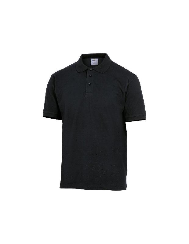 POLO AGRA MANCHES COURTES 100 % COTON NOIR TL - DELTA PLUS - AGRANOGT