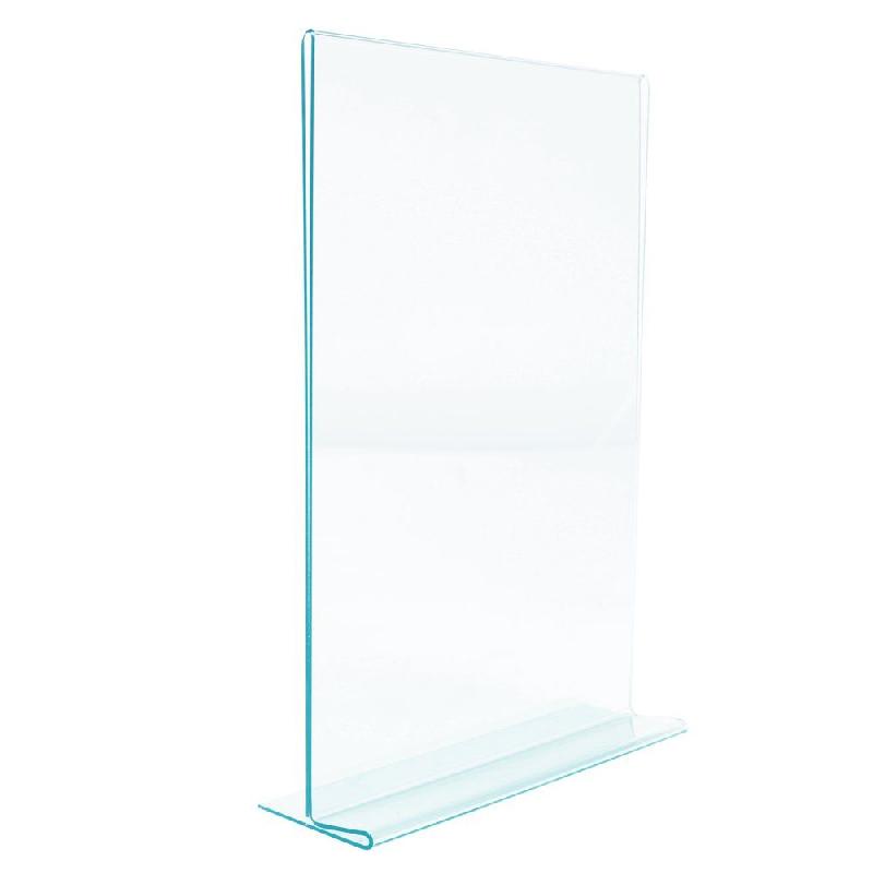 Porte visuel A4 vertical - glass look imitation aspect verre - Transparent PMMA_0