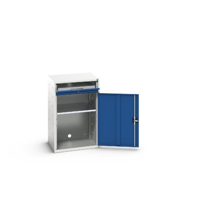 Poste Informatique Simple Verso - Armoire à ordinateur robuste en acier avec support clavier verrouillable - Réf : 16928000_0