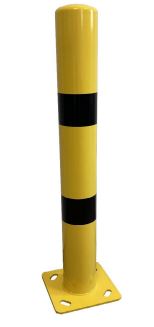 Potelet fixe en acier Ø114 mm - Fixation sur platine 230x230 mm - STI Balisage routier_0