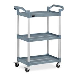 Royal Catering chariot de service cuisine 3 plateaux roulettes - 63 x 40 cm - 90 kg - aluminium et plastique Gris - 3000176228984_0