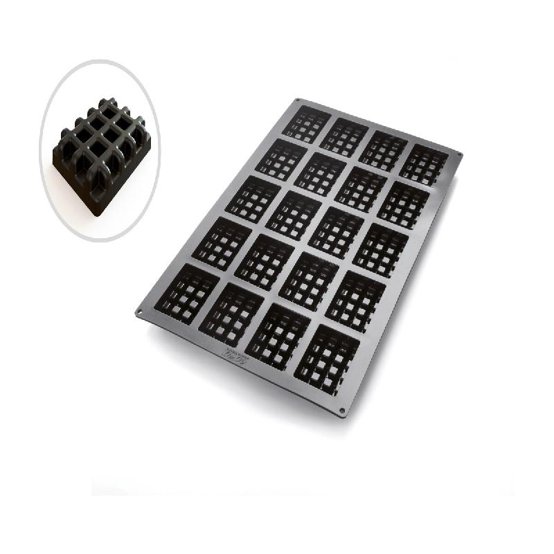 Schneider - Moule en silicone - Gaufre, 40 x 60 cm, Dim. 95 x 70 mm, Hauteur : 24 mm - noir silicone 115336_0