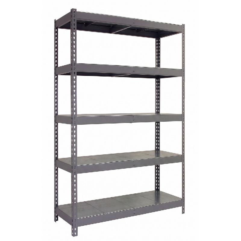 SimonRack Rayonnage industriel, 2000x1200x600 mm, 300 kg au point de flexion, 5 étagères métalliques, rayonnage garage, Gris/Galvanisé- Bricoforte_0