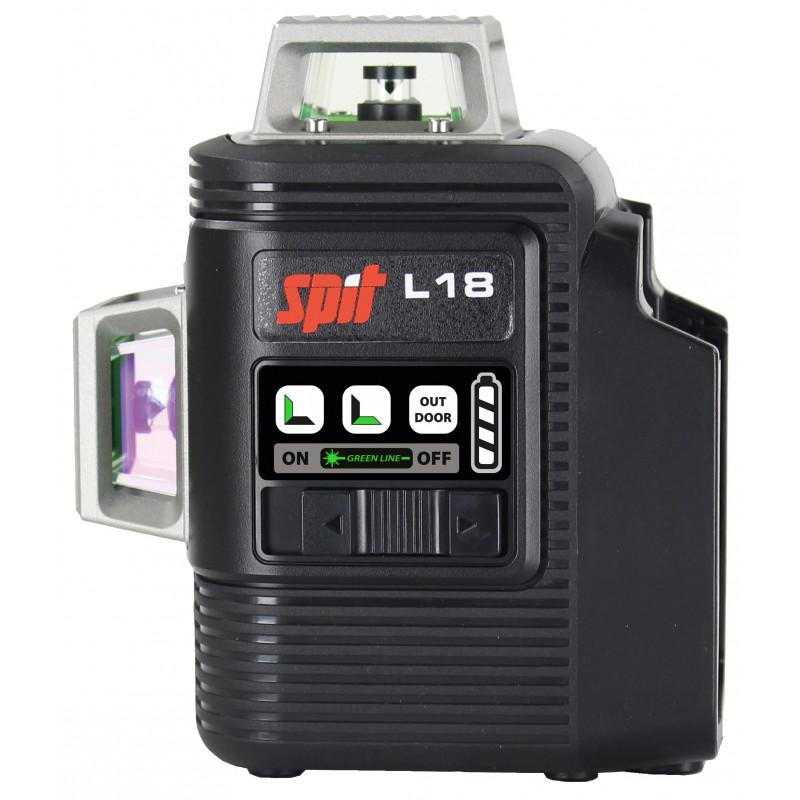 LASER VERT 18V L18 3D 360° (SANS BATTERIE NI CHARGEUR) AVEC TRÉPIED + COFFRET KEYBOX - SPIT - 054558