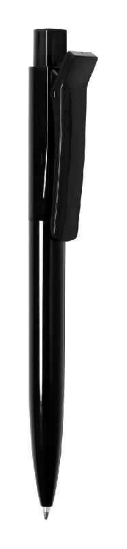 Stylo bille en plastique ABS - clip spécial - encre bleue - couleur noir_0