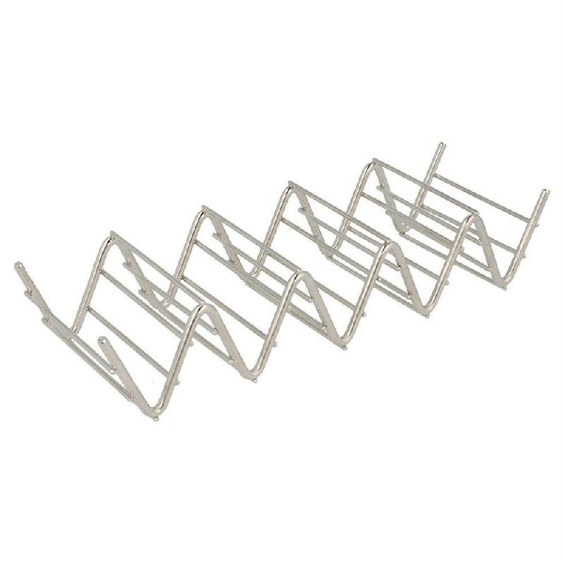 Support pour 4/5 tacos en inox 19,7x6,4x3,8cm_0