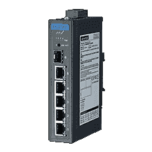 Switch industriel Rail DIN PoE - 4 ports 10/100, 1 port GB, 1 port Fibre GB - Température -40~75°C - Réf : EKI-2706E-1GFPI-AE_0