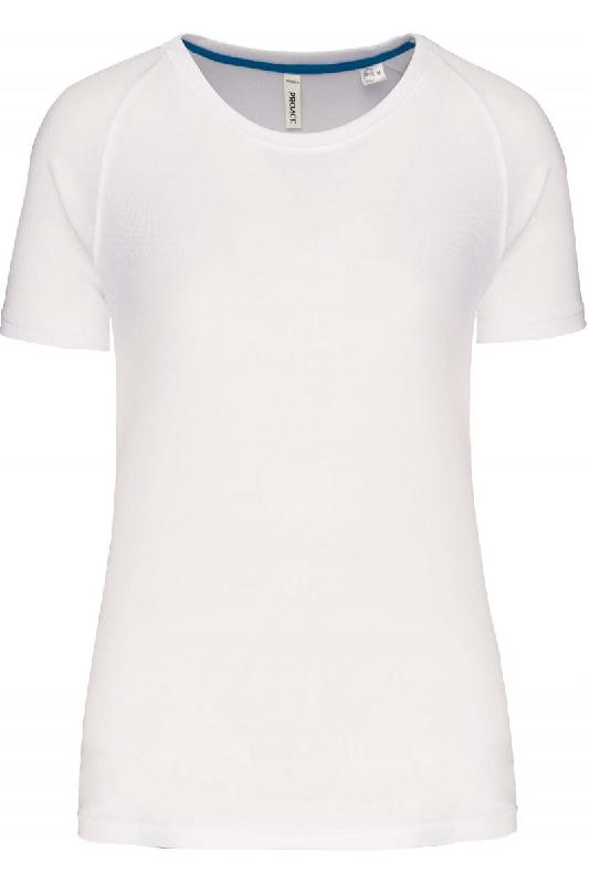 T-shirt de sport à col rond recyclé femme Blanc M 100% Polyester - M blanc 3663639097567_0