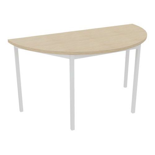 TABLE DE RÉUNION DEMI-LUNE TREFF 140X70 CHÊNE DE FIL/ BLANC