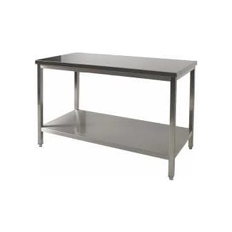 Table inox - Largeur XL (L=1610-2010mm) - Avec étagère basse Madial TBLXLP70EtagPied_0