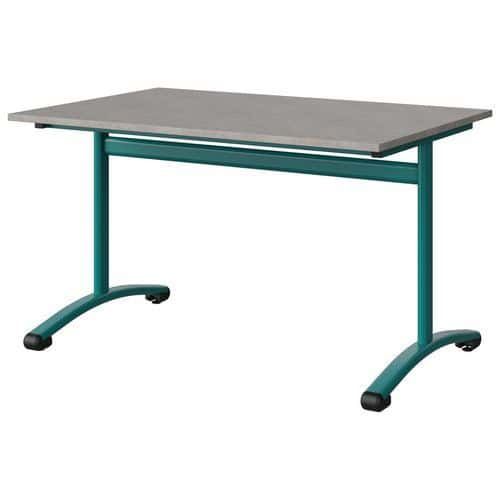 TABLE MALIBU 120X80 T5 DL STRA ABS BÉTON F186/BLEU 5018