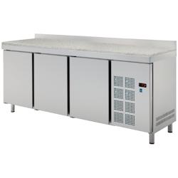 Table réfrigérée pour pâtisserie plan de travail en granit. 3 portes. - 1730x800x850 mm - 300 W 230/1V - 7M242170 Eurast - inox 7M242170_0