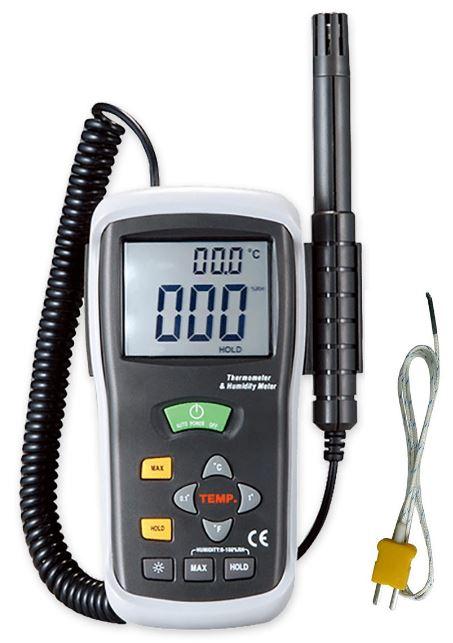 Thermomètre / hygromètre / psychromètre digital - ambiant + thermomètre type k #6350si_0