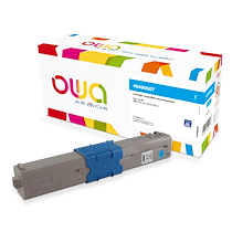 TONER REMANUFACTURÉ OWA - HAUTE CAPACITÉ - CYAN - POUR OKI 46490607