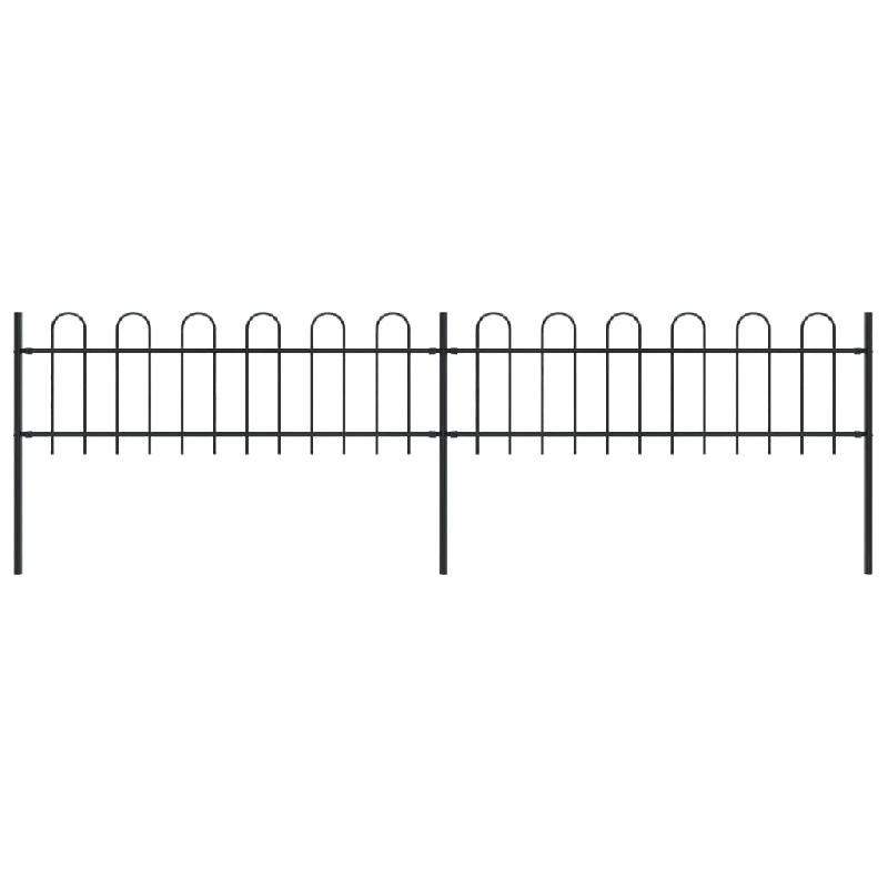 Vidaxl clôture de jardin avec dessus en cerceau acier 3,4 x 0,6 m noir 277639_0