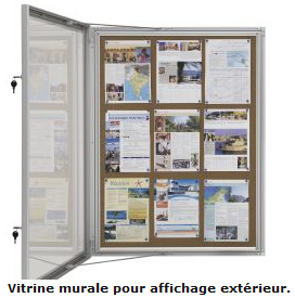 Vitrine d'affichage extérieure Toreg - Aluminium anodisé naturel - Vitrage anti-effraction en polycarbonate - Extra-plate 3,8 cm_0
