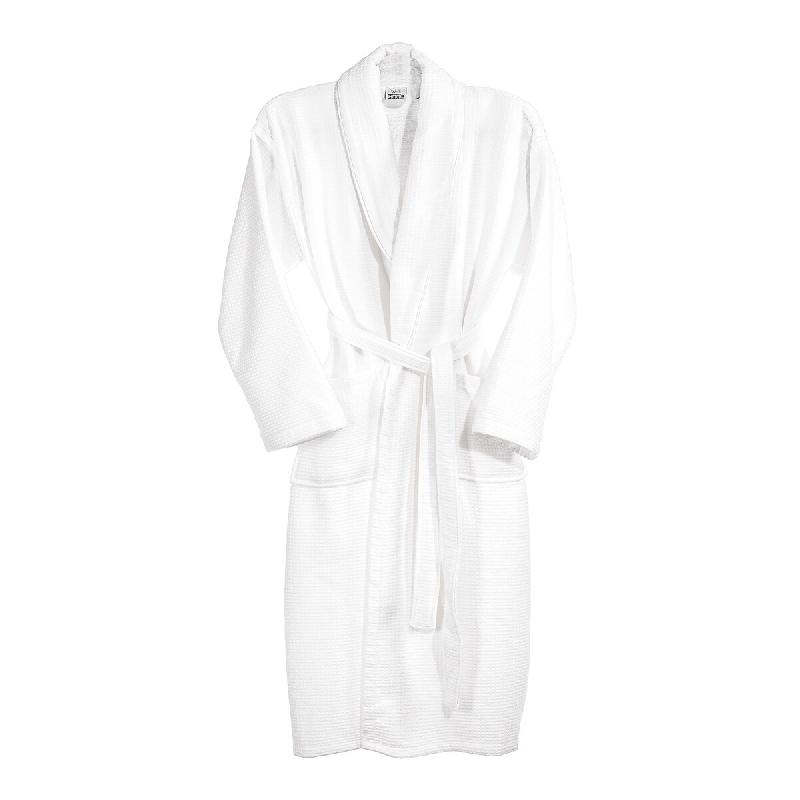 WellHome - Peignoir L/XL 100% Coton 360GSM Nid d'Abeille couleur Blanc - L/XL blanc WH0595_0