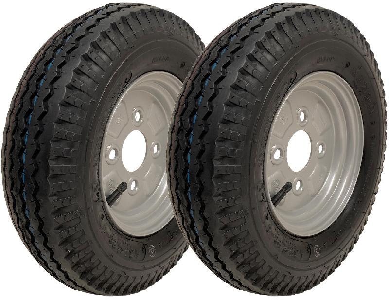 4.80/4.00-8 roues haute vitesse légales 338kgs, 400 8 6ply 100mm PCD - set of 2_0