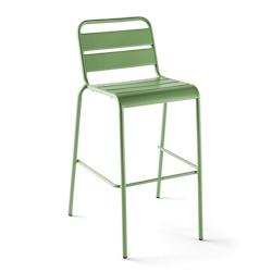 Oviala Business Chaise haute en métal vert cactus - vert acier 105771_0