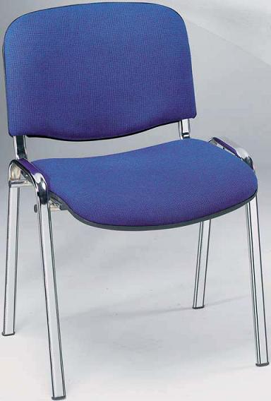 Chaise empilable en tissu ISO - structure en acier, assise garnie de mousse, finitions non feu_0