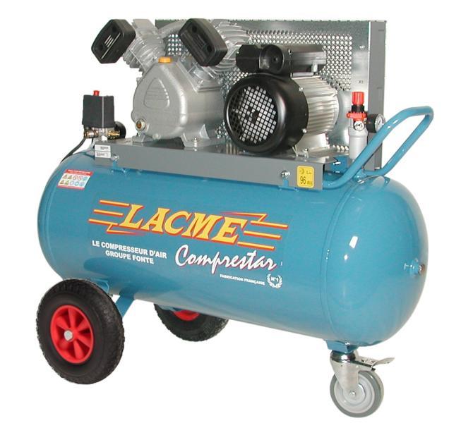 Compresseur 100 litres Lacmé - COMPRESTAR 17V100M - 230V - 3 CV - 17 m³/h_0
