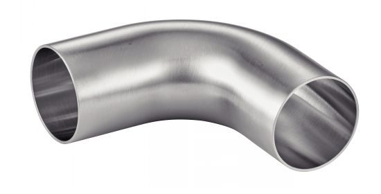 Coude à 90° 1D avec parties droites - Modèle 61212 - Inox 304/316L - Norme CE 1935/2004 - DN25 à DN104_0