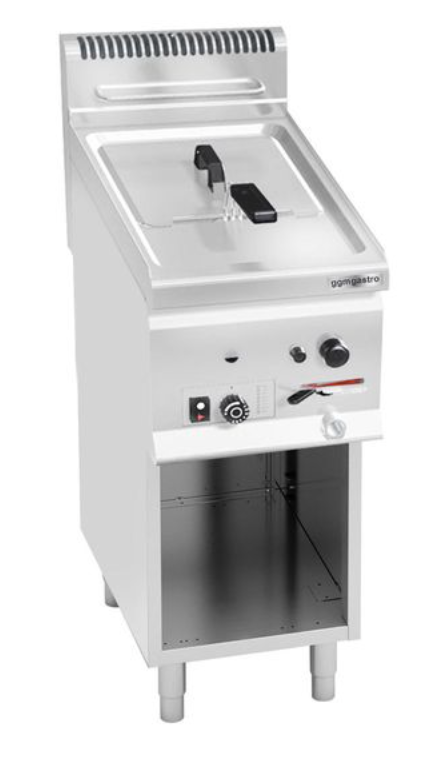 Friteuse à gaz sur pieds - 1 cuve de 8 litres - Acier inox - Thermostat - 6,6 kW_0