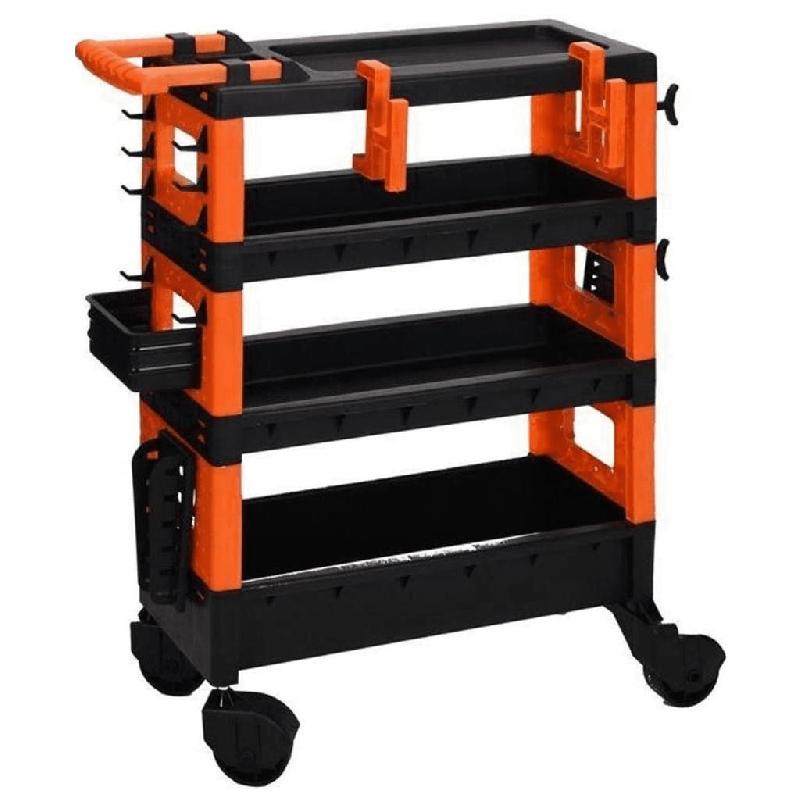 Fx-tools chariot à outils à 4 niveaux noir et orange 447439_0