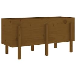 Helloshop26 - Jardinière bac lit surélevé plantes fleurs terrasse jardin de jardin brun 121 x 50 x 57cm bois de pin massif marron 02_0039781 - 3000_0