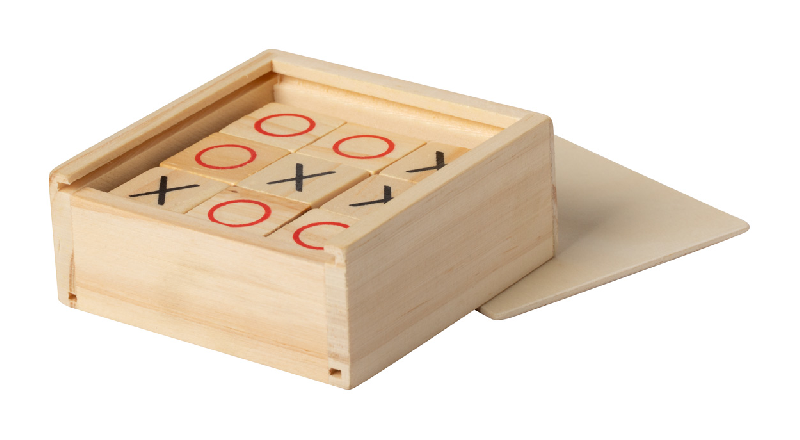 Jeu de morpion en bois - 9 pièces avec boîte en bois - Couleur naturelle - 51g_0
