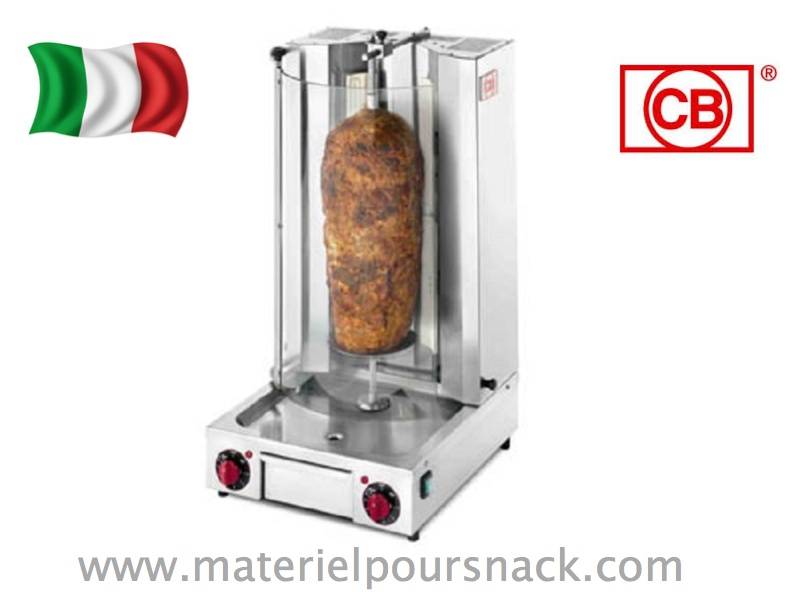 Machine à kebab électrique 4 brûleurs 120 kg professionnelle